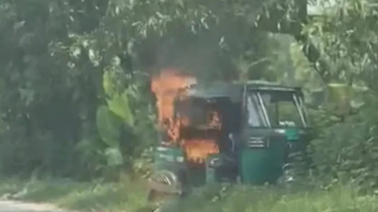 হাটহাজারীতে চলন্ত অটোরিকশায় আগুন, অল্পের জন্য প্রাণে বাঁচলেন যাত্রীরা